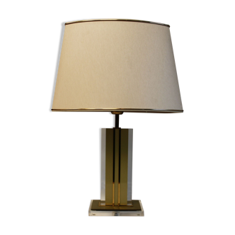 Table lamp in lucite and brass style Hollywood Regency 70's