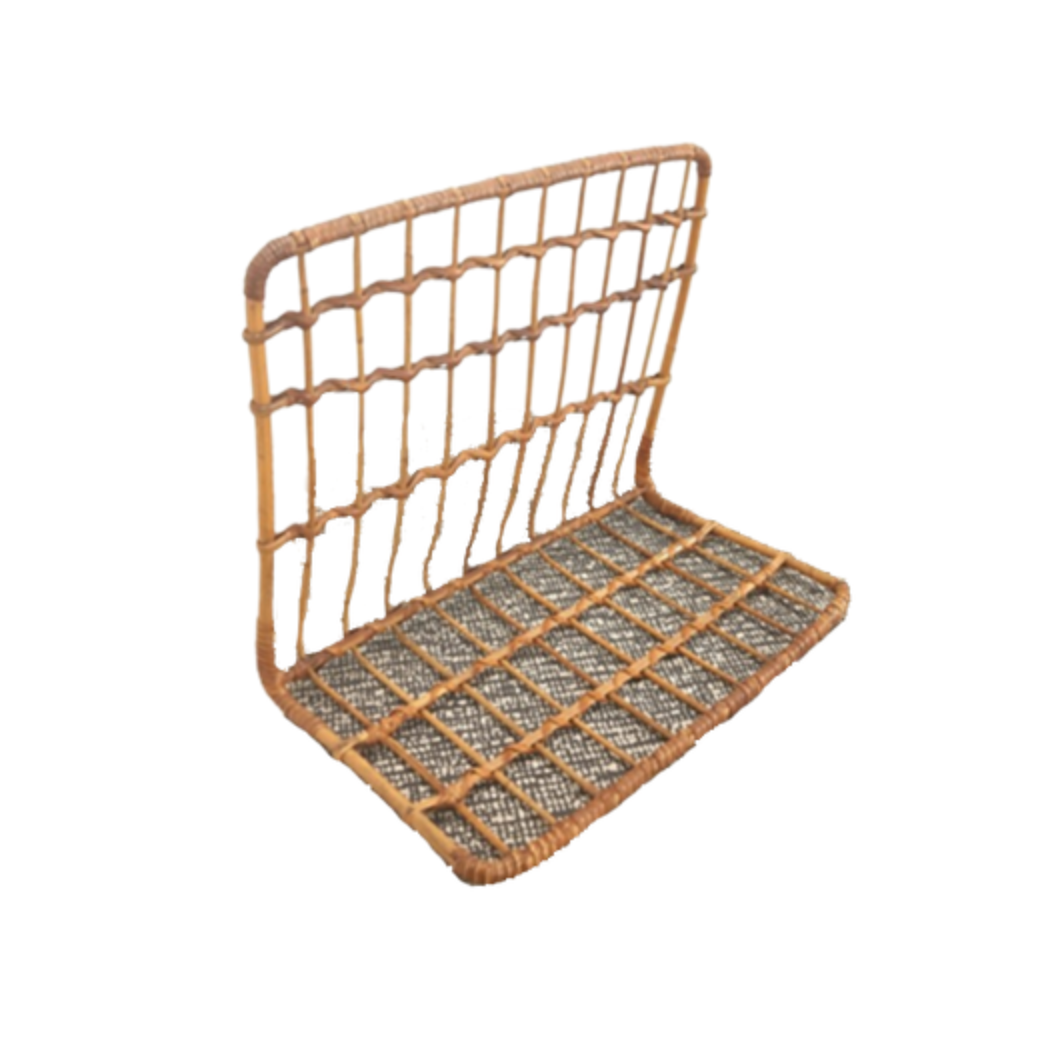 Vintage rattan wall shelf