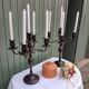 Pair of 5-light metal candlesticks