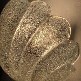 Wall light shell in glass and brass, 1970s-80s.