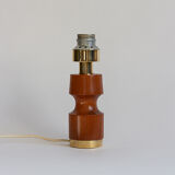 Teak wood and brass lamp base from the 60s