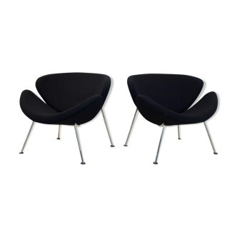 Pair of F437 Orange Slice armchairs by Pierre Paulin for Artifort