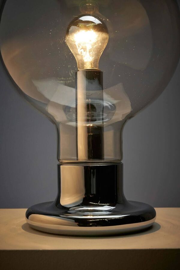 Lampe de table Space Age en verre sphérique par Cosack