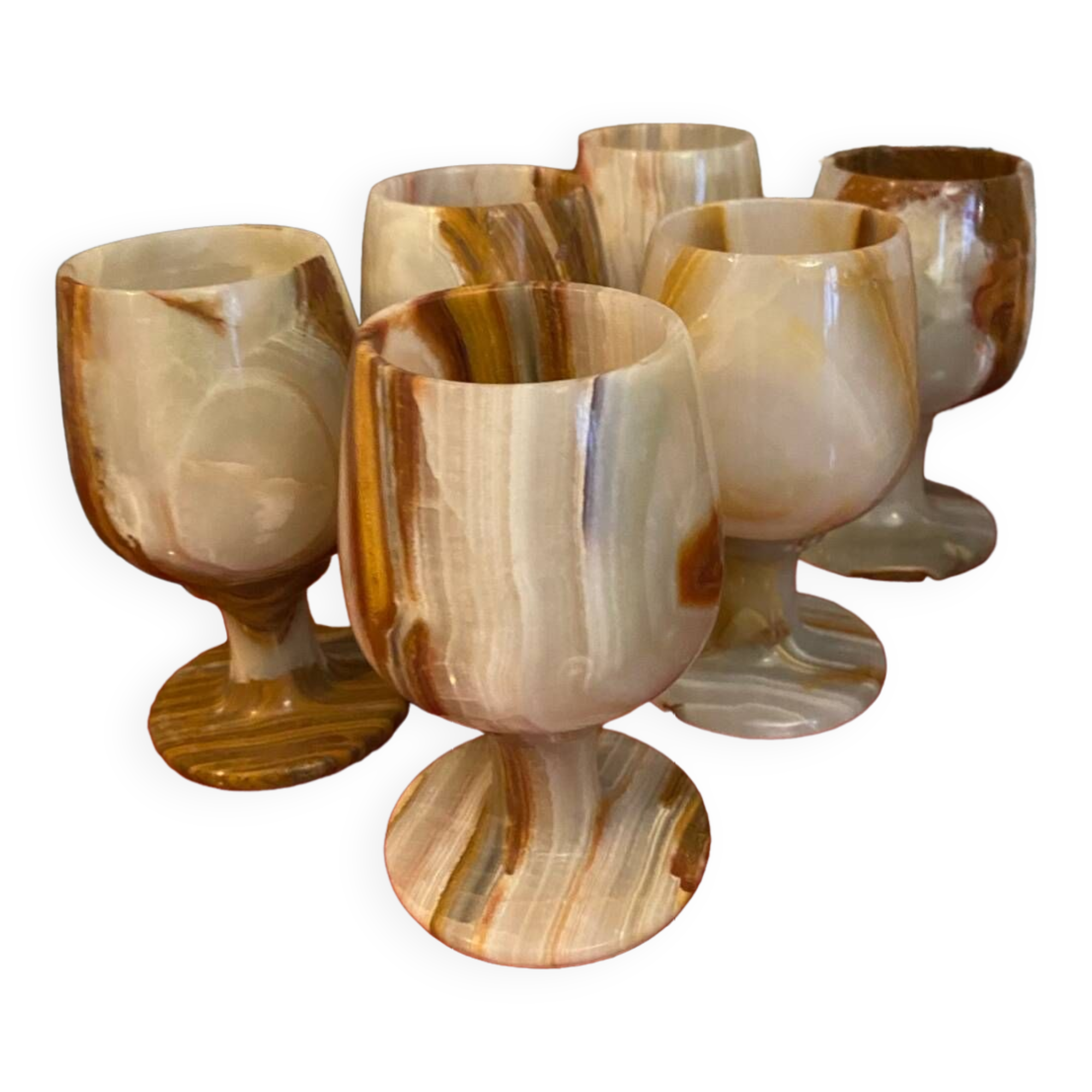 Set of 6 onyx glasses