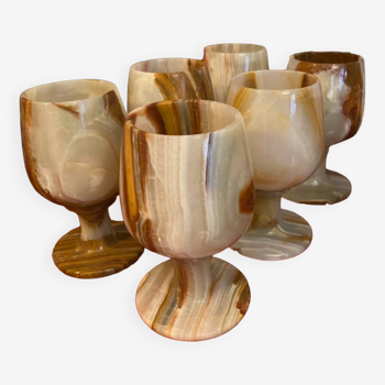 Lot de 6 verres en onyx