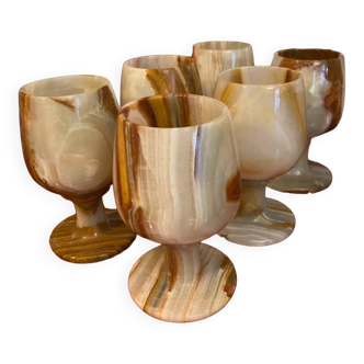 Lot de 6 verres en onyx