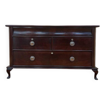 Low chest of drawers - English TV cabinet in Cheppendeale mahogany