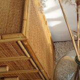 Vintage rattan chest of drawers from the 1970s.