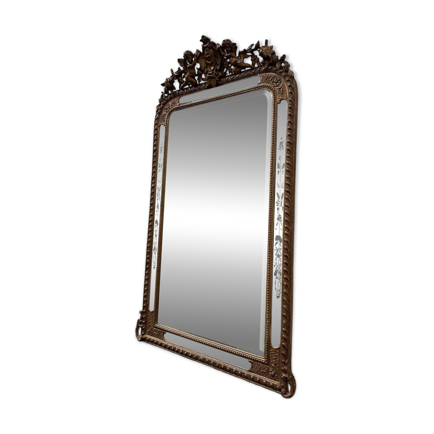 19th-century mirror with cherubs
