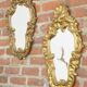 Pair of old rock mirrors in plaster - 59x38cm