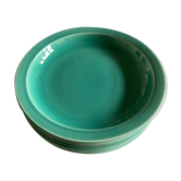 Set de 6 assiettes creuses modernistes turquoise 1950 Villeroy et Boch
