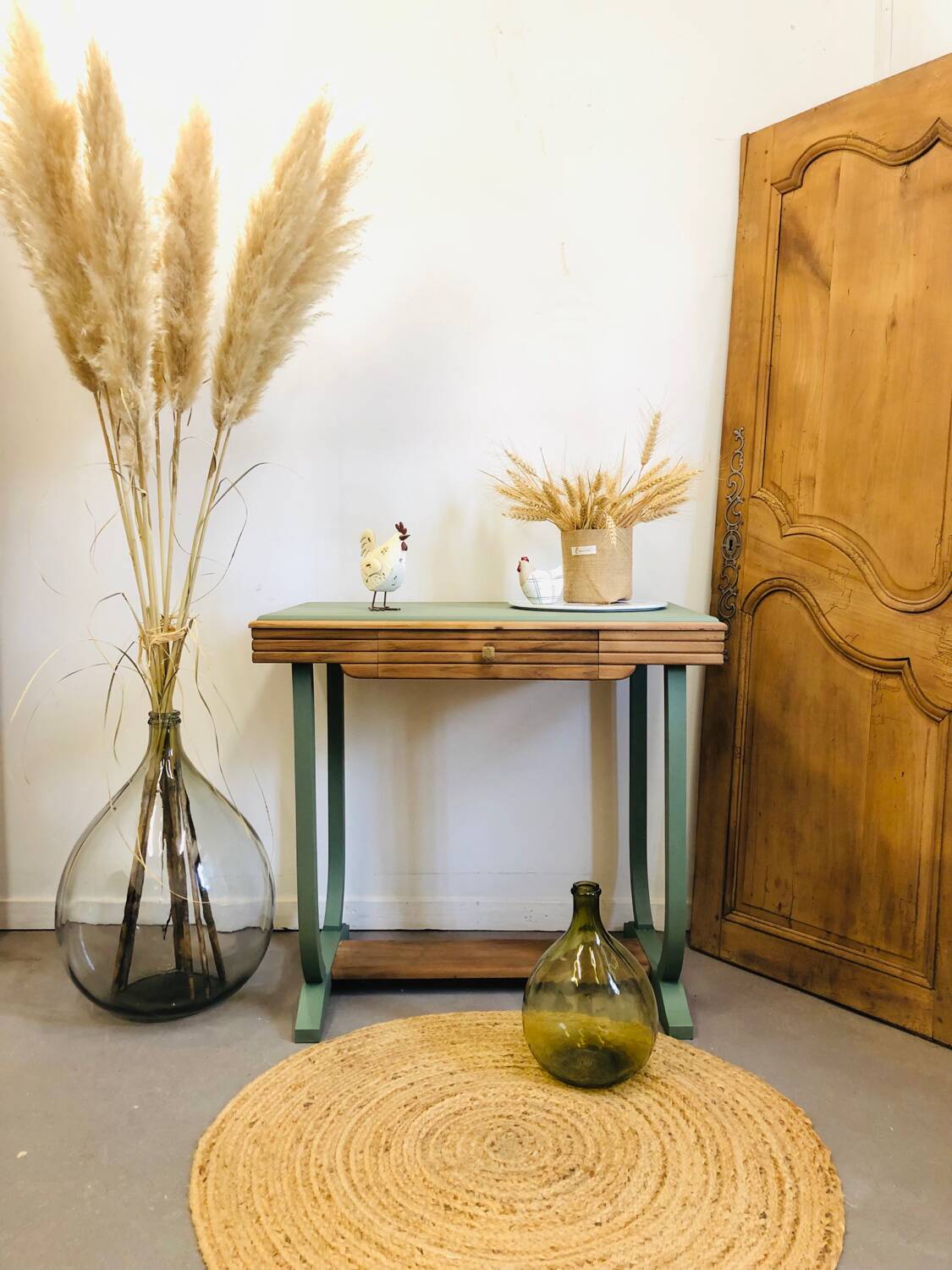 Art Deco walnut console