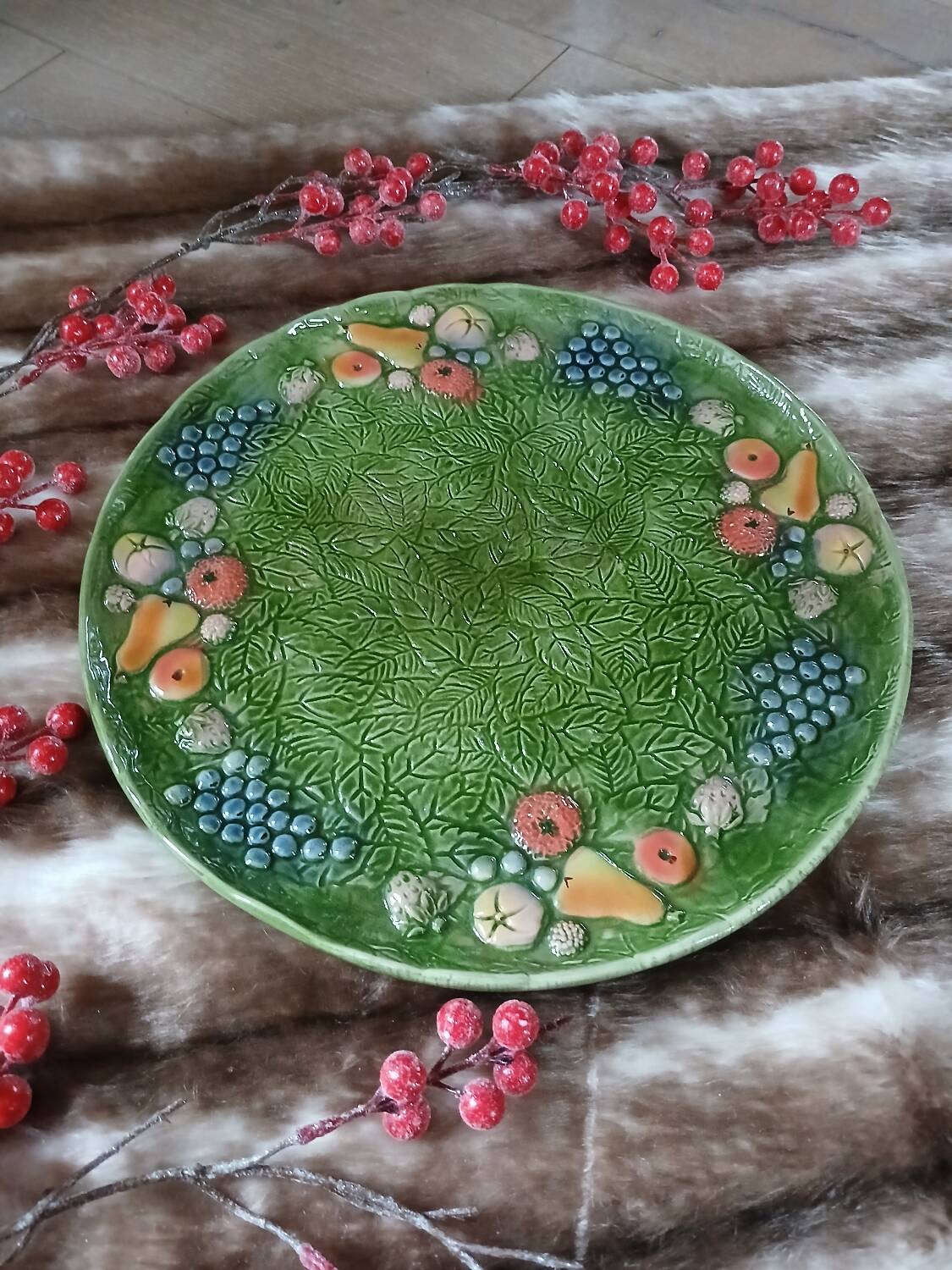 Large antique earthenware dish