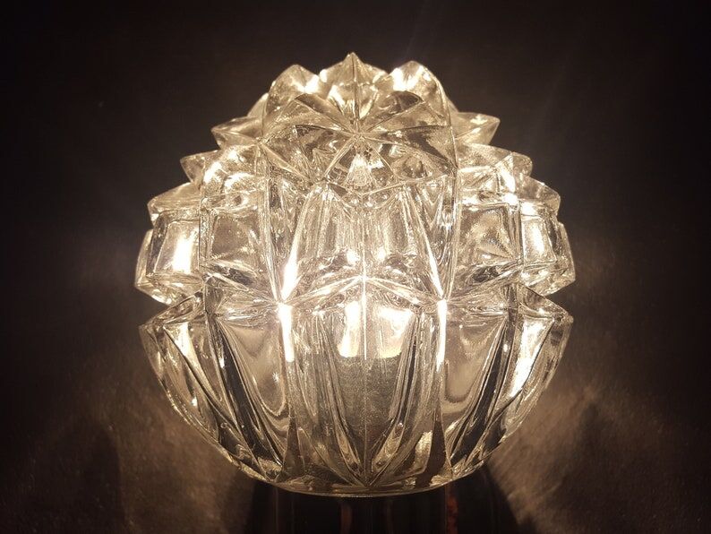 Vintage teak wall lamp from the 60s with chrome
