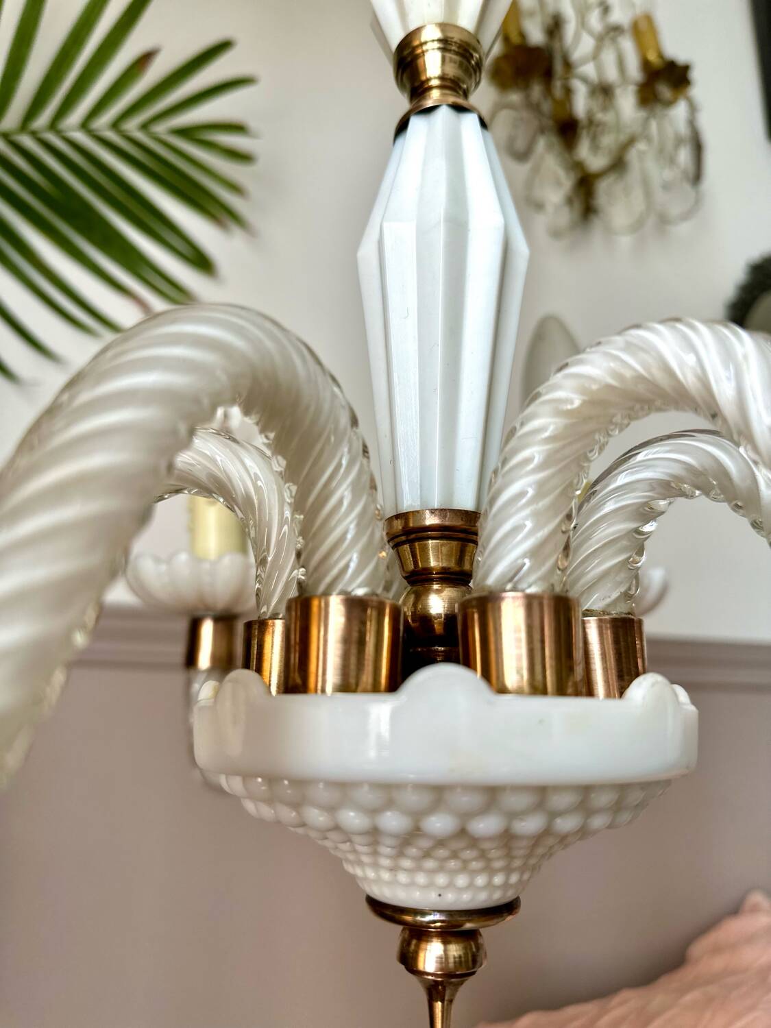 Vintage Murano chandelier in Venetian blown glass