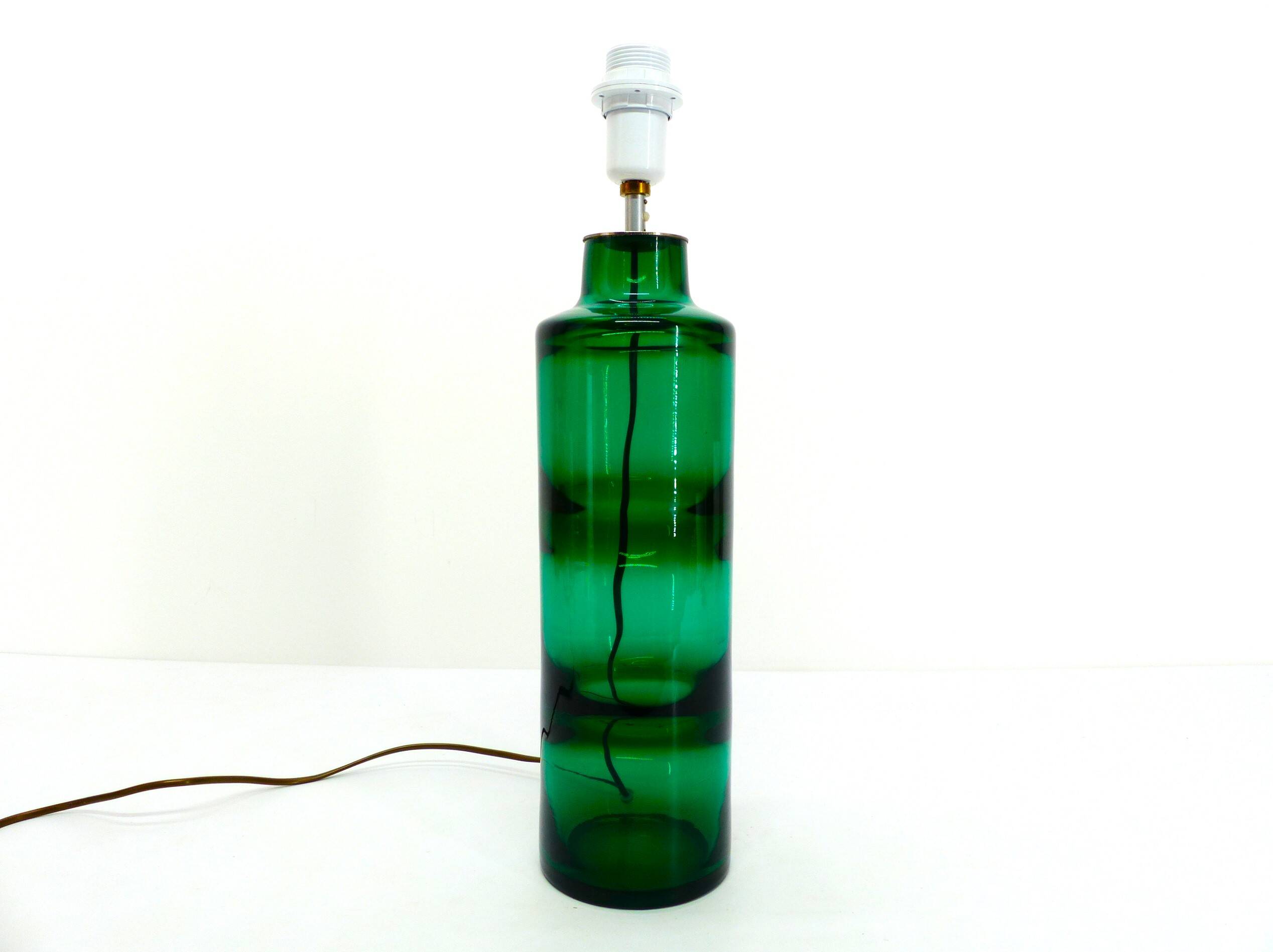 Lampe en verre soufflé vert par Severin Brørby – Hadeland Glassverk 1967