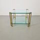 T24 Coffee Table in Brass with Double Glass Tops by Peter Ghyczy, 1970s