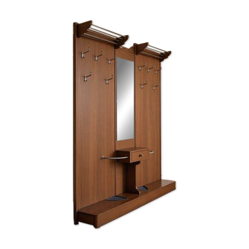 Vintage XL wall coat rack in wood for entrance / Wall coat rack