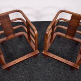 Lajos Kozma, important Art Deco  armchairs by Budapest Werkstatte, 1930s