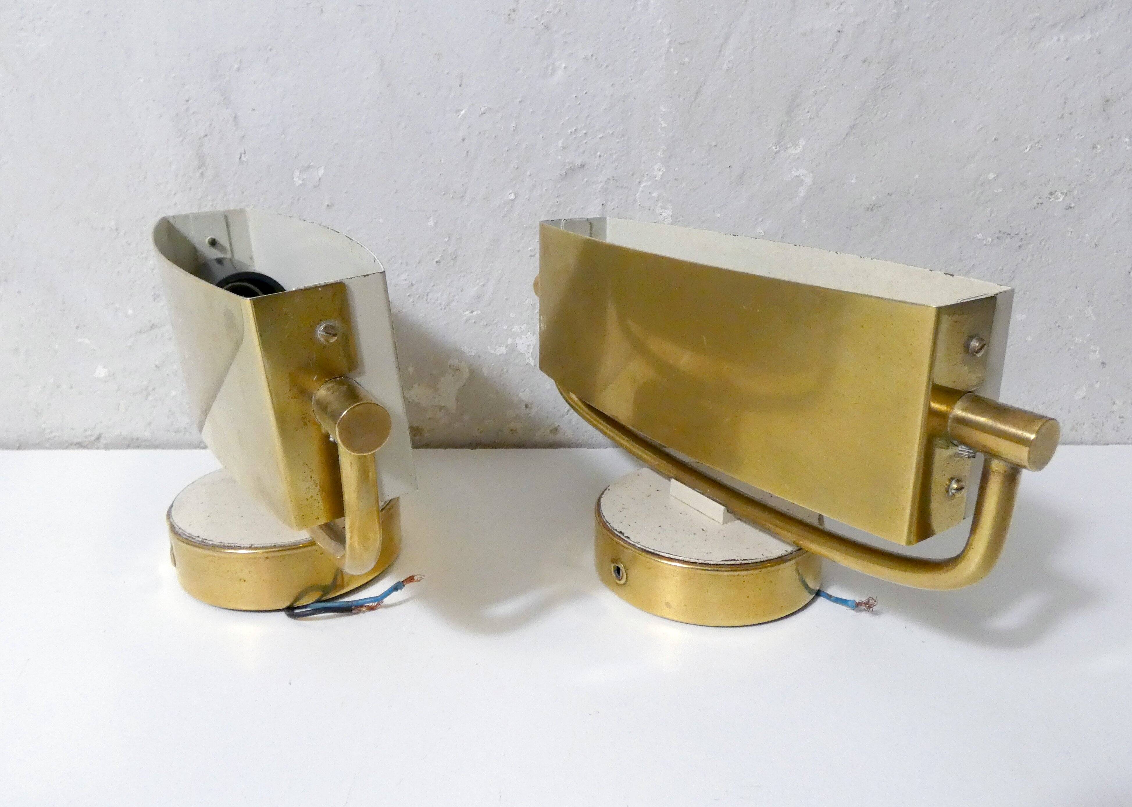 Pair of Jacques Biny mid-century design wall sconces