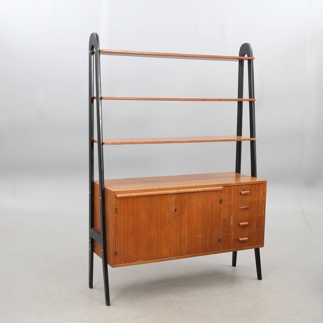 Renovated multifunction bookcase teak 1960 denmark