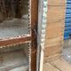 Teak display cabinet with sliding doors