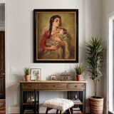 Tableau espagnol signé Maternité XXe siècle
