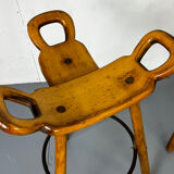 Set of 3 Brutalist Marbella Bar Stools by Sergio Rodrigues, 1960s