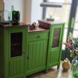 Art Deco Gin Buffet, painted in Farrow and Ball with a William Morris-inspired interior