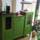 Art Deco Gin Buffet, painted in Farrow and Ball with a William Morris-inspired interior
