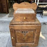 Art Deco bedside in oak and marble