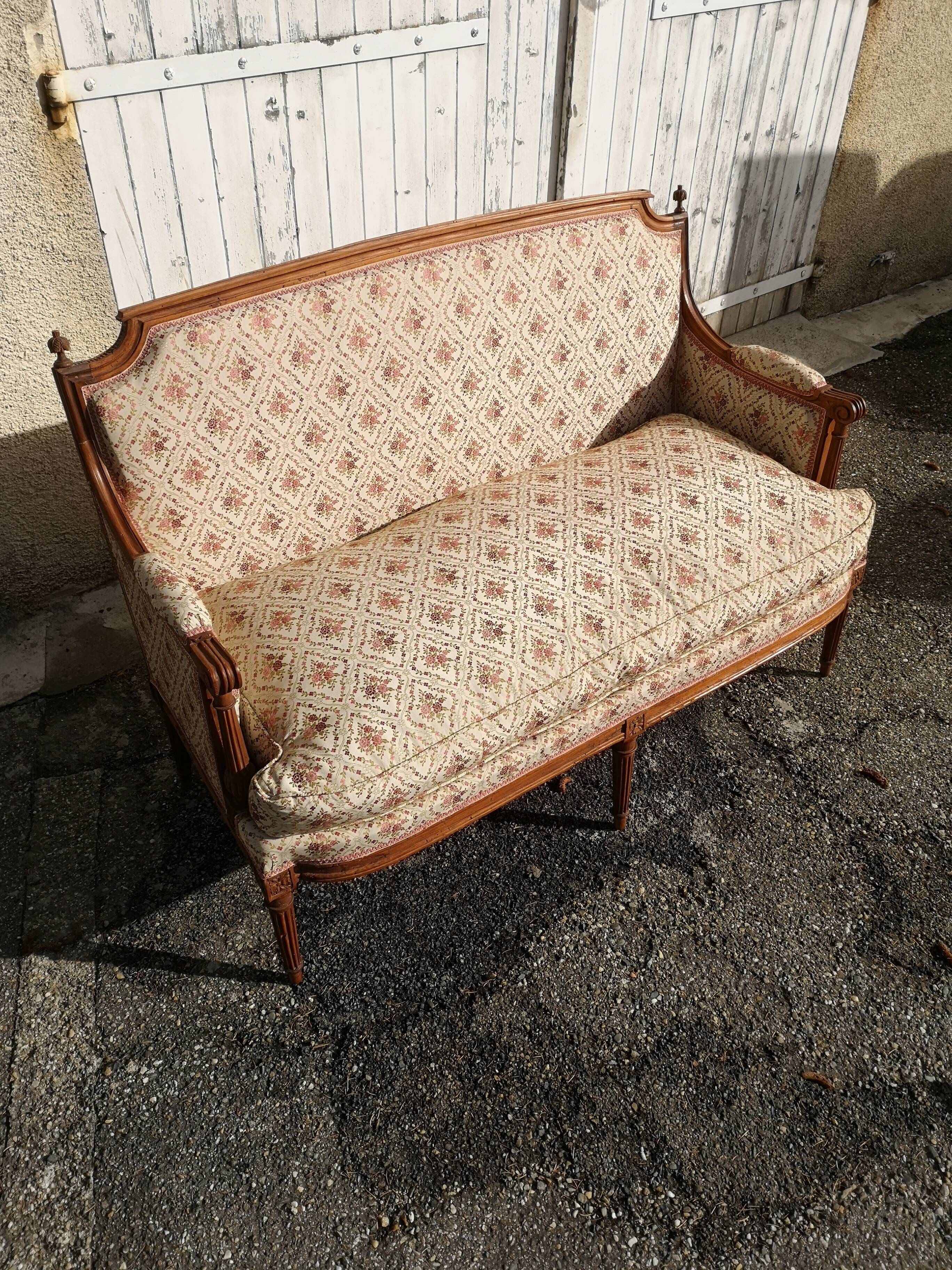 Wooden bench XVIIIth, Louis XVI