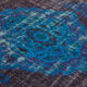 Hand-knotted carved turkish 1970s 210 cm x 325 cm blue carpet