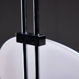 Postmodern Rhombus Shaped Table Lamp with Abstract Blue Stripes on Frosted Murano Glass