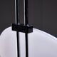 Postmodern Rhombus Shaped Table Lamp with Abstract Blue Stripes on Frosted Murano Glass