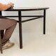 Pair of Chinese demi-lune consoles - Central table and folding chair