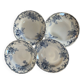 Lot de 4 assiettes creuses Hippolyte Boulenger en terre de fer
