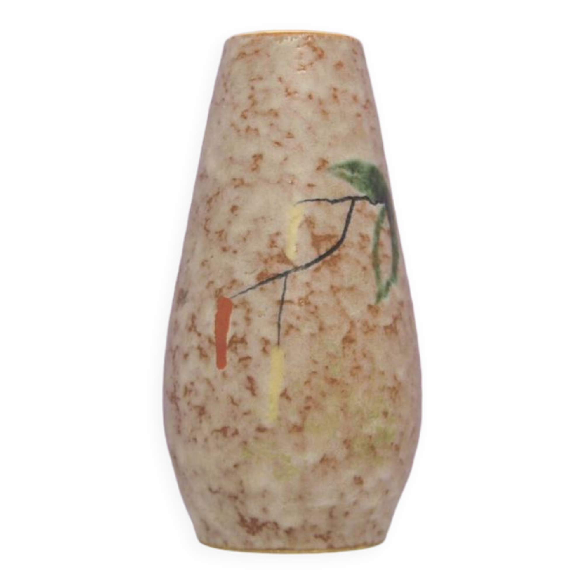 vintage painted mottled taupe West Germany vase Foreign