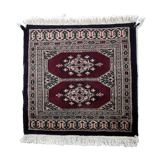 Vintage carpet uzbek bukhara handmade 55cm x 65cm 1970s