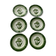 6 flat plates tulip pattern, longwy. Art deco