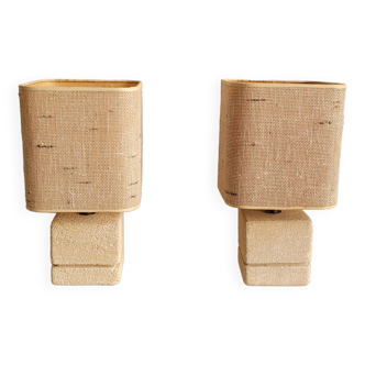 Pair of stone lamp 60s