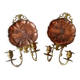 Pair of Napoleon 3 wall lights in copper and brass