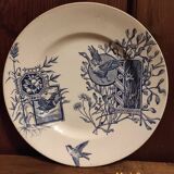 Assiette à dessert vintage française, R. Lafitte, Terre de Fer, Salins