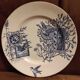 French vintage dessert plate, R. Lafitte, Terre de Fer, Salins
