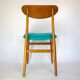 Blue wooden dining chairs, Italy 1950s