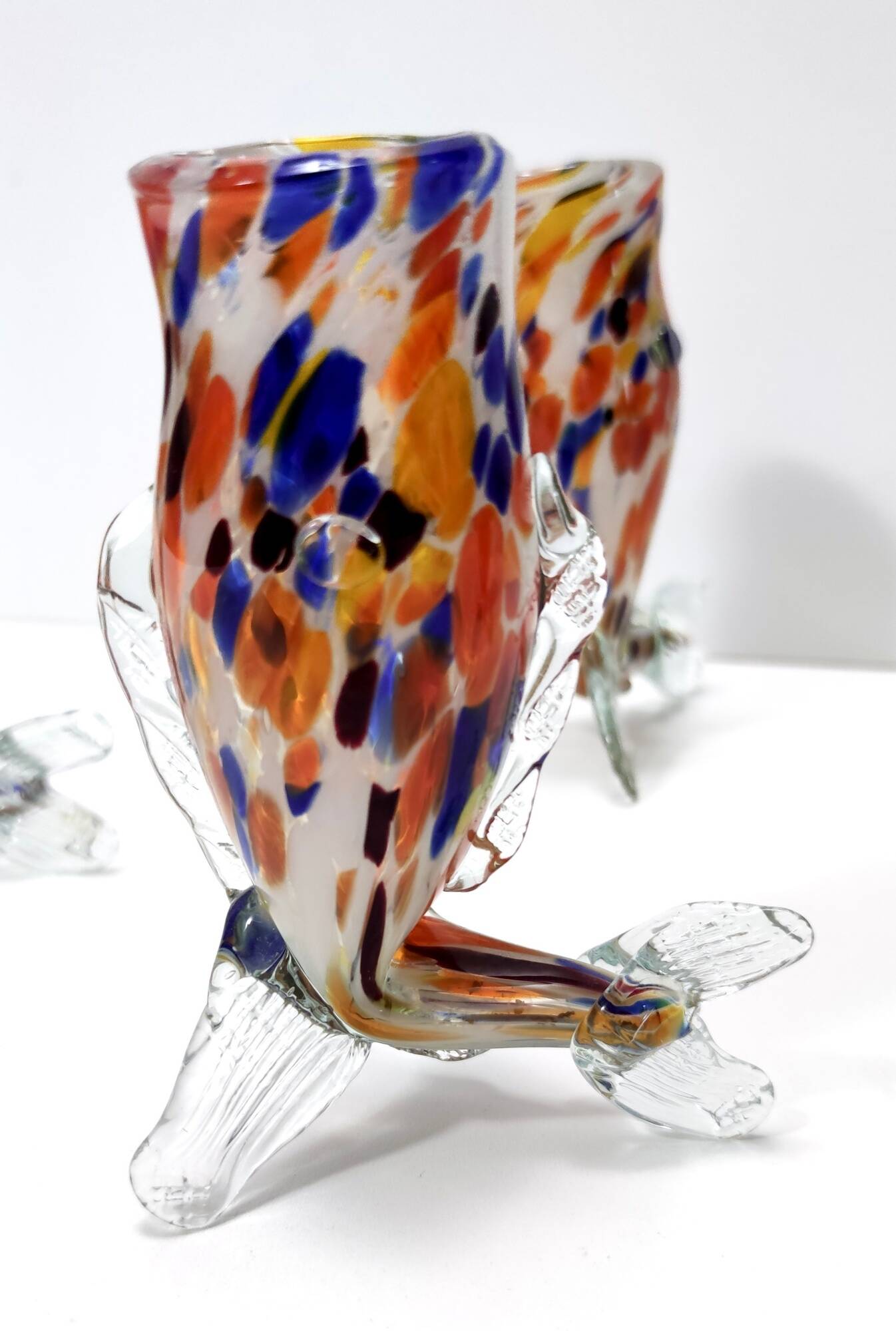 Ensemble de six verres à boire multicolores en verre de Murano par Toso, Italie