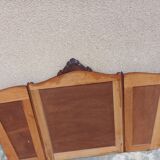 Old triptych mirror wood mounting three mirrors bisotés