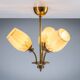 Itsu ER 1503/3 decorated chandelier with three shades, Finland, 1940s