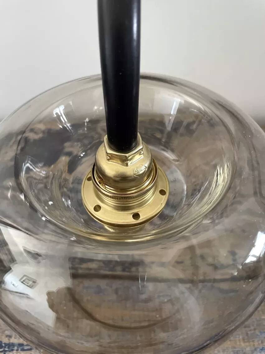 Pair of vintage smoked glass wall lights