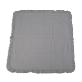 Taie d'oreiller blanche ancienne 78x74cm monogrammée et brodée main